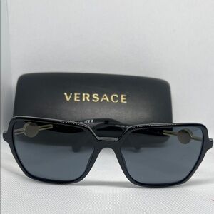 Versace Black and Gold Sunglasses with case